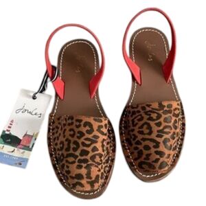 New Joules Womens Nova Leather Slip On Open Toe Slider Sandals